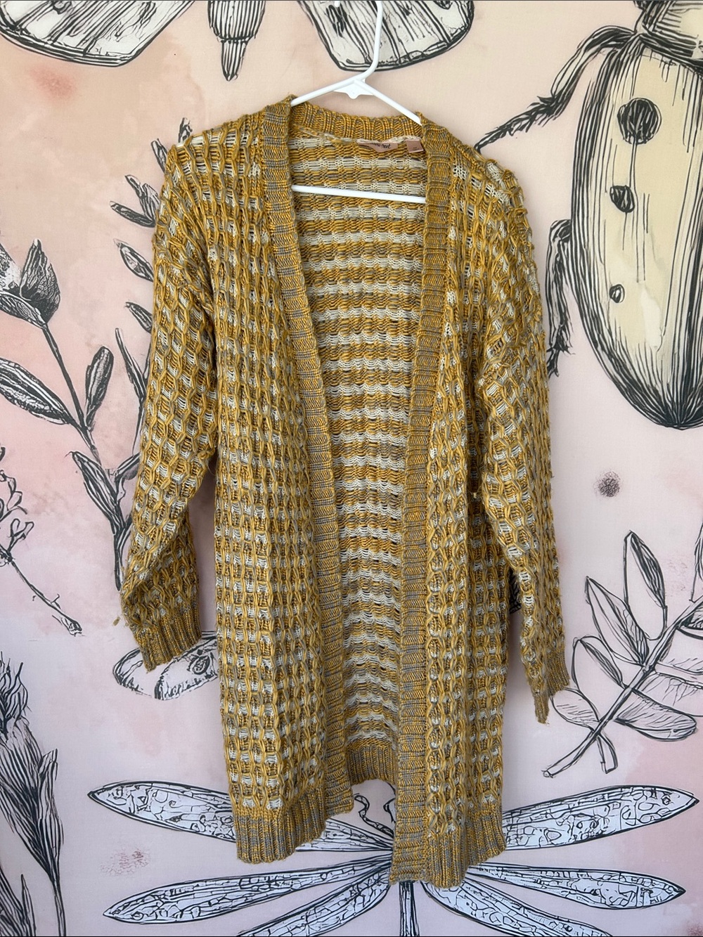 Women’s Open-Front Chunky Knit Cardigan Sweater - Mustard